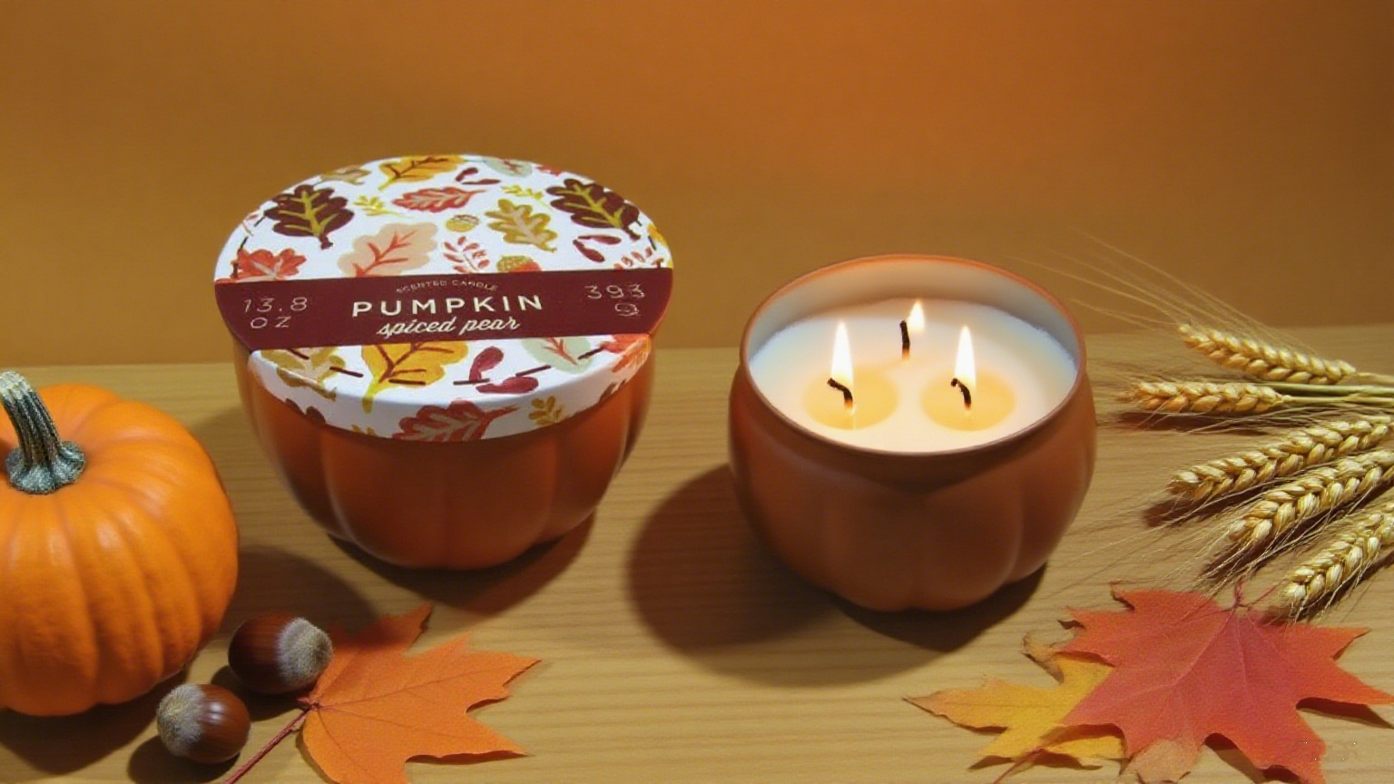 3-Wick Pumpkin Tin
